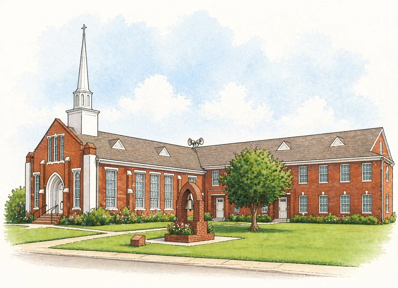 Rendering of the First Methodist Church in Cleveland, TX